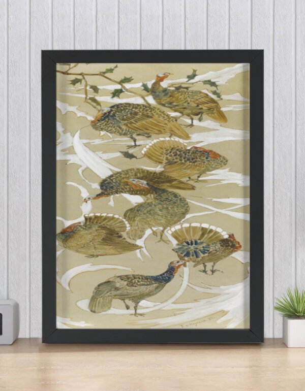 Vintage Turkey Illustration Art Print – Classic Bird Wall Framed Poster