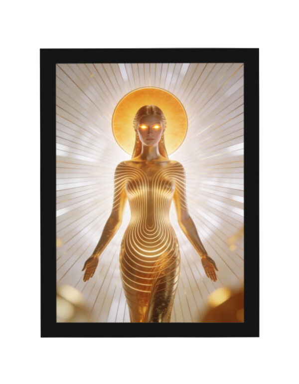 Divine Feminine of Light with Sun Halo, Ascension Spiritual Wall Decor Framed Poster